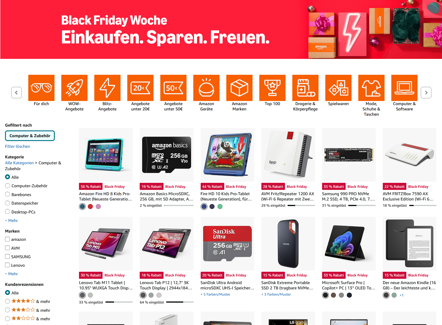 Black Friday Woche bei Amazon: Sparen, Entdecken, Shoppen!